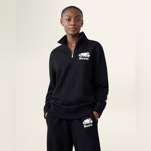 Roots Black Fleece ParkCity Quarter Zip Sweatshirt